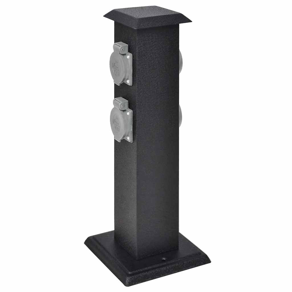 Vidaxl buitenstopContact en columna (negro)