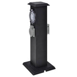 Vidaxl buitenstopContact en columna con interruptor de tiempo (negro)