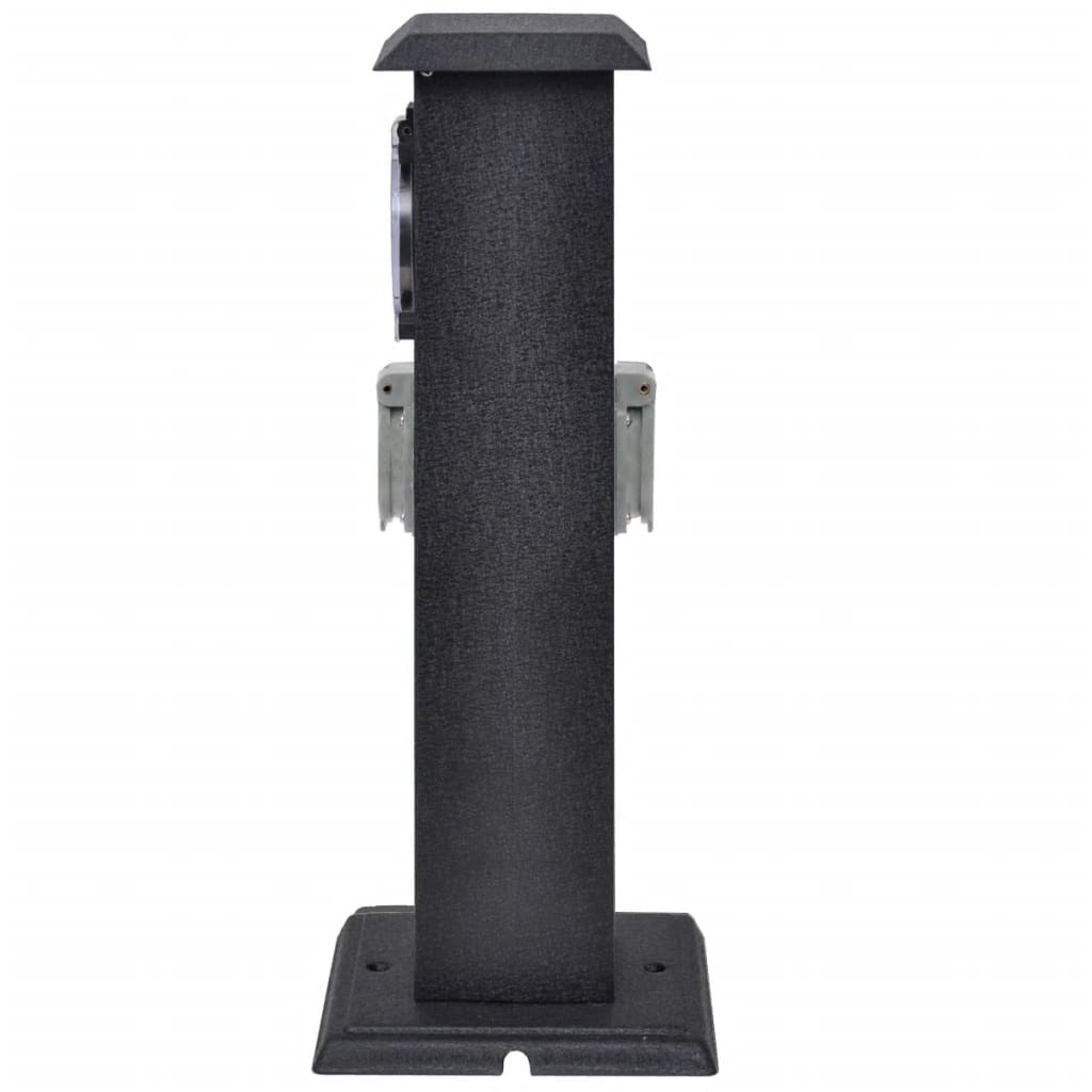 Vidaxl buitenstopContact en columna con interruptor de tiempo (negro)