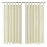 Vidaxl Micro-Satin Curtains with rings 140 x 175 cm 2 pieces (cream)