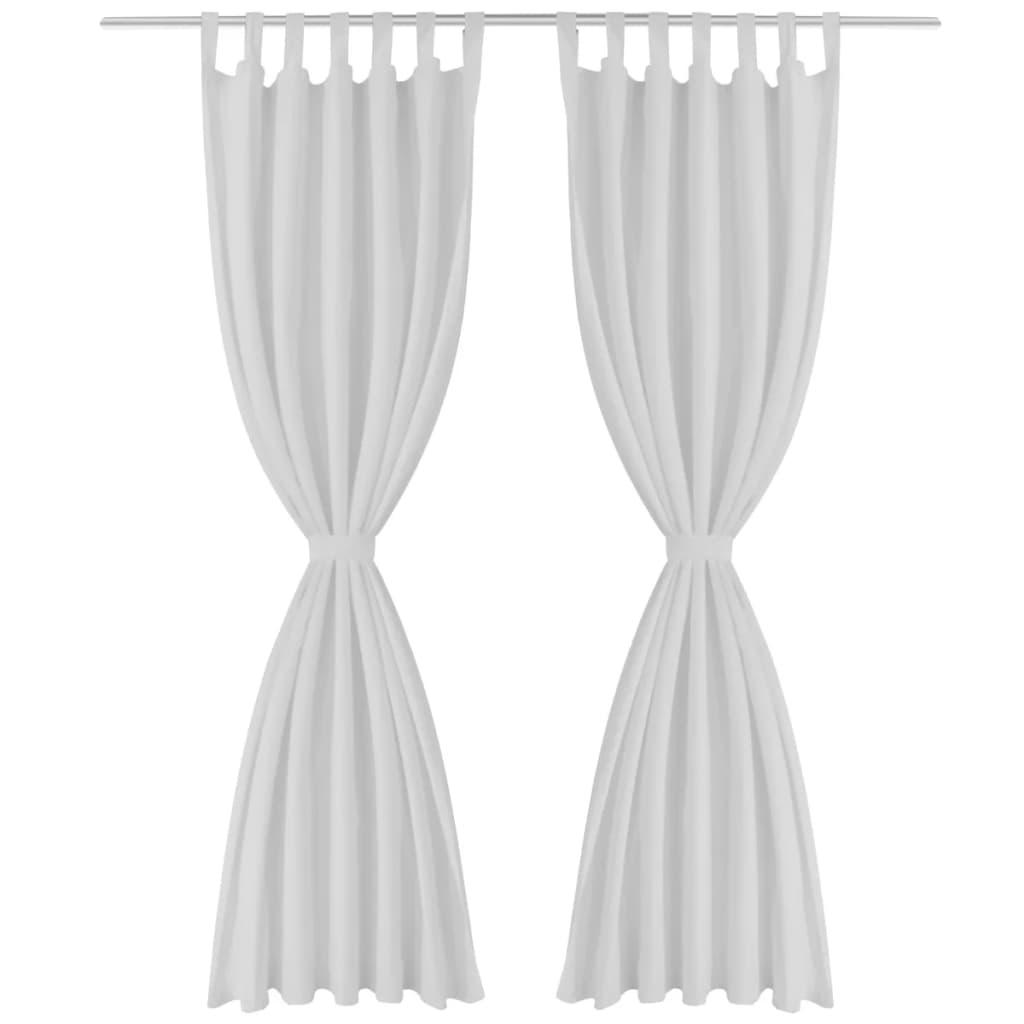 Vidaxl Micro-Satin Curtains with rings 140 x 175 cm 2 pieces (cream)