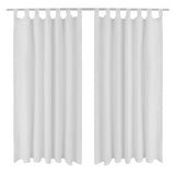 Vidaxl Micro-Satin Curtains with rings 140 x 245 cm 2 pieces (white)