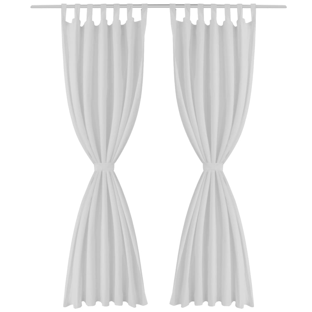 Vidaxl Micro-Satin Curtains with rings 140 x 245 cm 2 pieces (white)