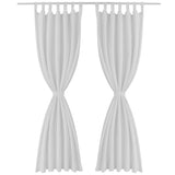 Cortinas de micro-satina Vidaxl con anillos 140 x 245 cm 2 piezas (blanco)