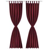 Vidaxl Micro-Satin Curtains with rings 140 x 225 cm 2 pieces (wine red)