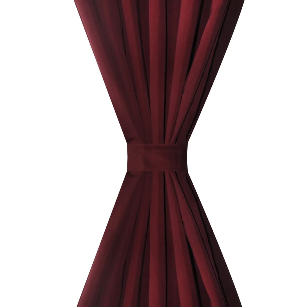 Vidaxl Micro-Satin Curtains with rings 140 x 225 cm 2 pieces (wine red)