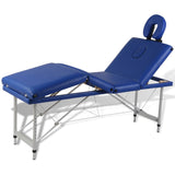 Vidaxl Massage table foldable with aluminum frame (four parts blue)