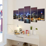 VidaXL Canvas muurdruk set Kleurrijke York skyline 100 x 50 cm