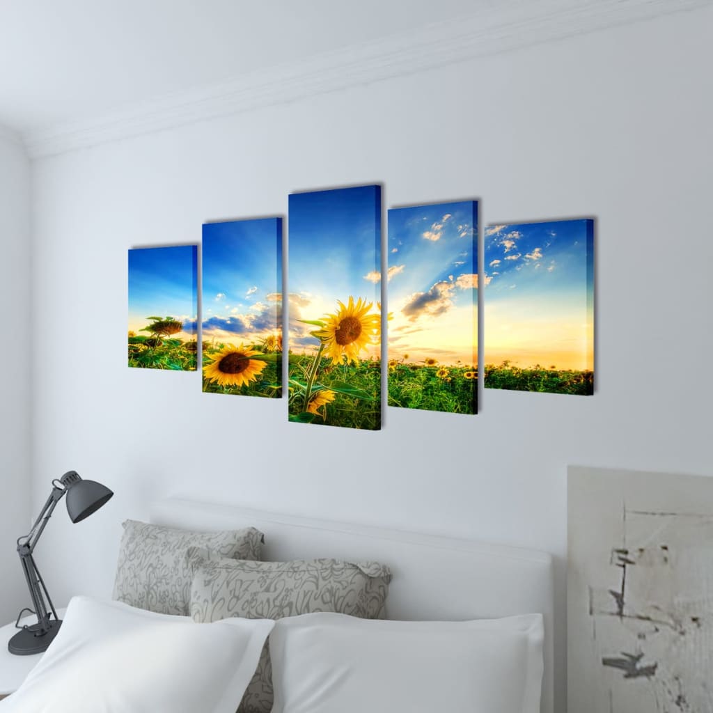 Vidaxl Canvas Wall Plasis Print Sunflower 200 x 100 cm