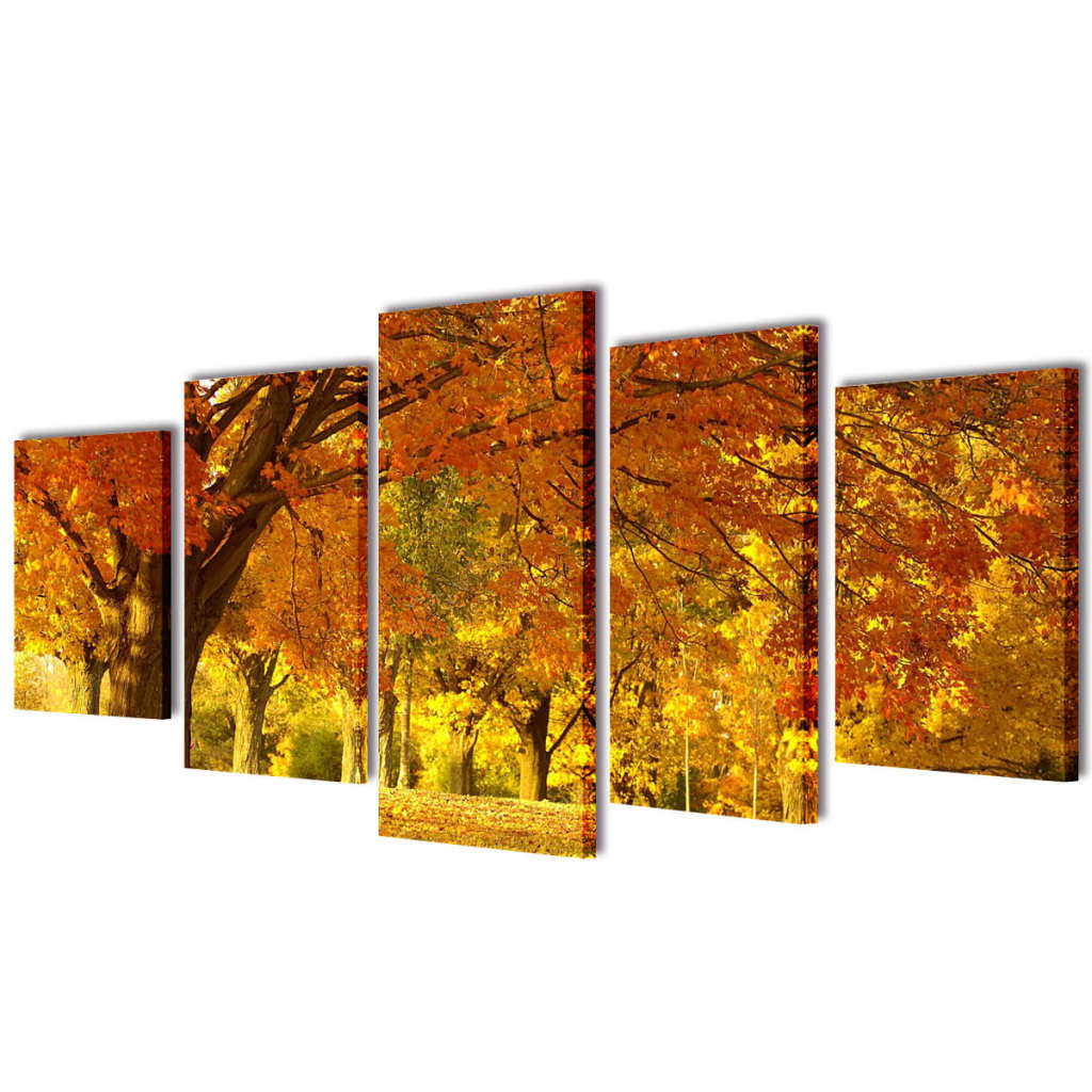 VidaXL Wandprintset esdoorn 100x50 cm canvas