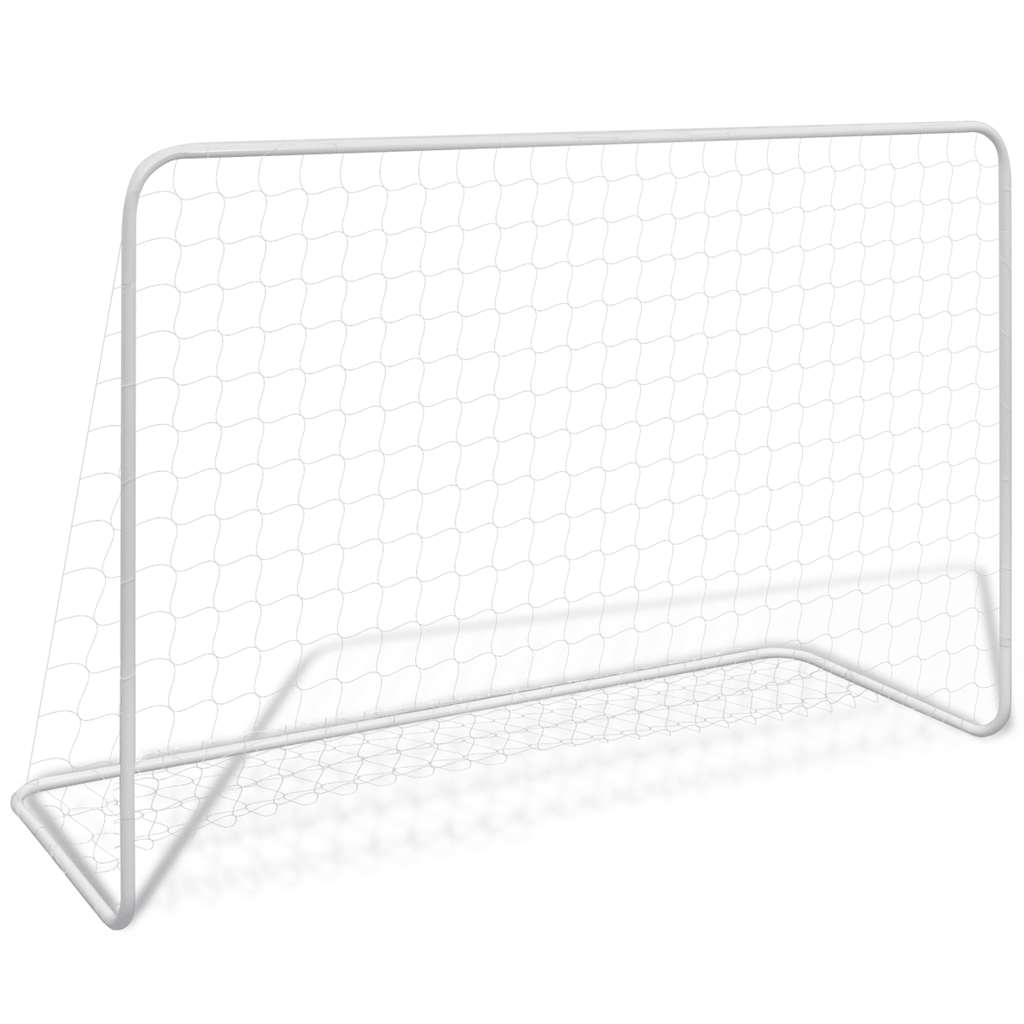 Vidaxl fodboldmål med netto 182x61x122 cm stål hvidt