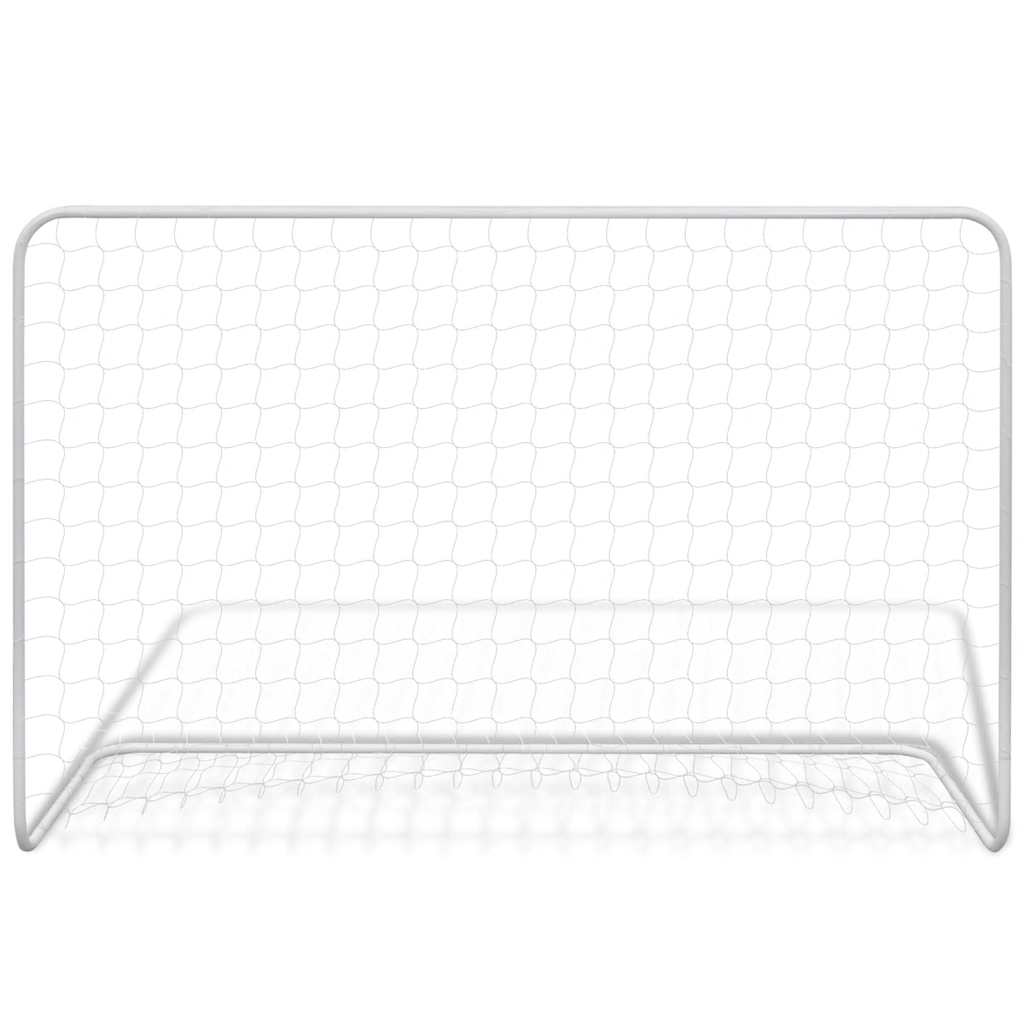 Vidaxl fodboldmål med netto 182x61x122 cm stål hvidt