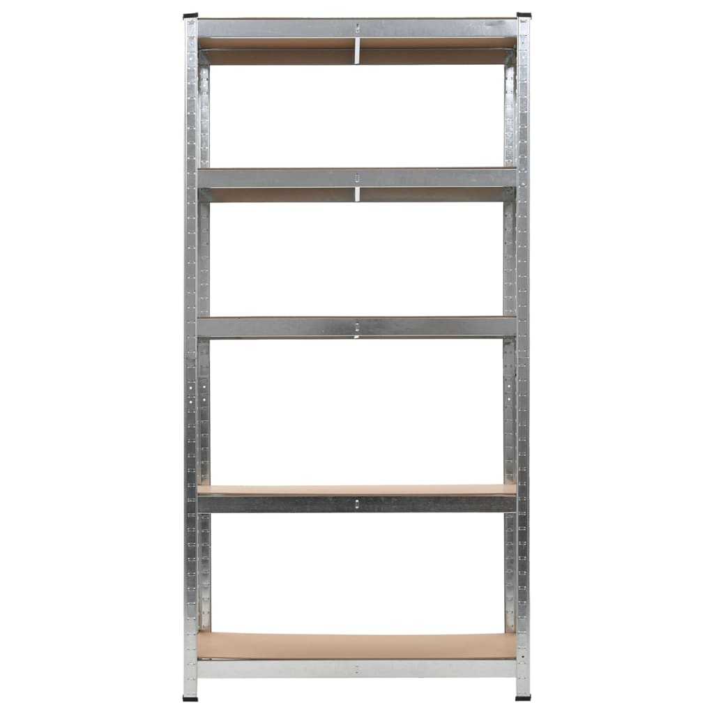 Vidaxl Storage Rack Acero de 5 capas y gris de madera procesada