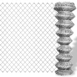 Vidaxl Mesh Fence 15x0.8 M Galvanized Steel Silver Colored