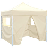 Tenda pieghevole Vidaxl con 4 pareti laterali 3x3 m crema