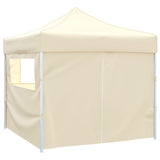 Tenda pieghevole Vidaxl con 4 pareti laterali 3x3 m crema