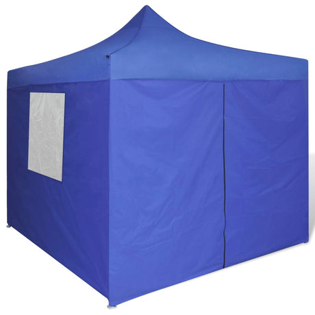 VidaXL Vouwtent met 4 zijwanden 3x3 m blauw