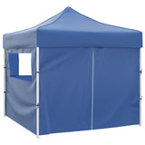 Vidaxl Folding tent with 4 side walls 3x3 m blue