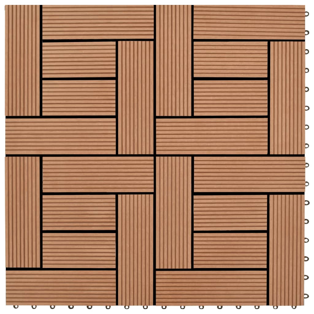 Vidaxl Terrace Tiles 11 pièces 30 x 30 cm WPC 1 m2 marron