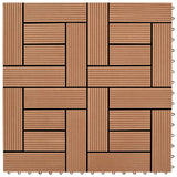 Vidaxl Terrace Tiles 11 pièces 30 x 30 cm WPC 1 m2 marron