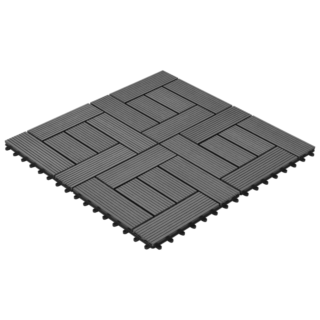 BIDAXL TERRASE TILES 11 stycken 30 x 30 cm WPC 1 m2 (grå)