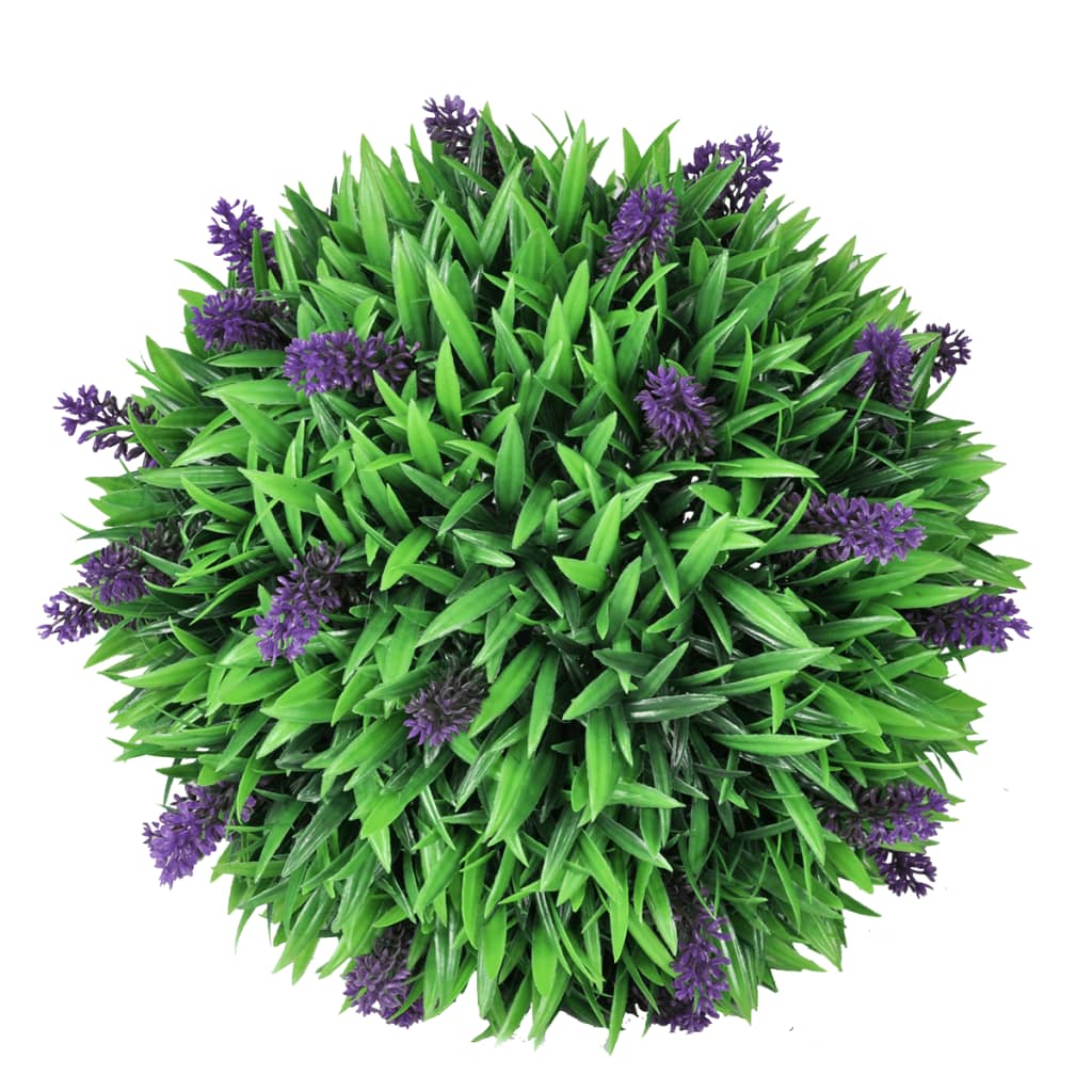 VidaXL 2-delige Kunstbuxussenset bolvormig met lavendel 30 cm