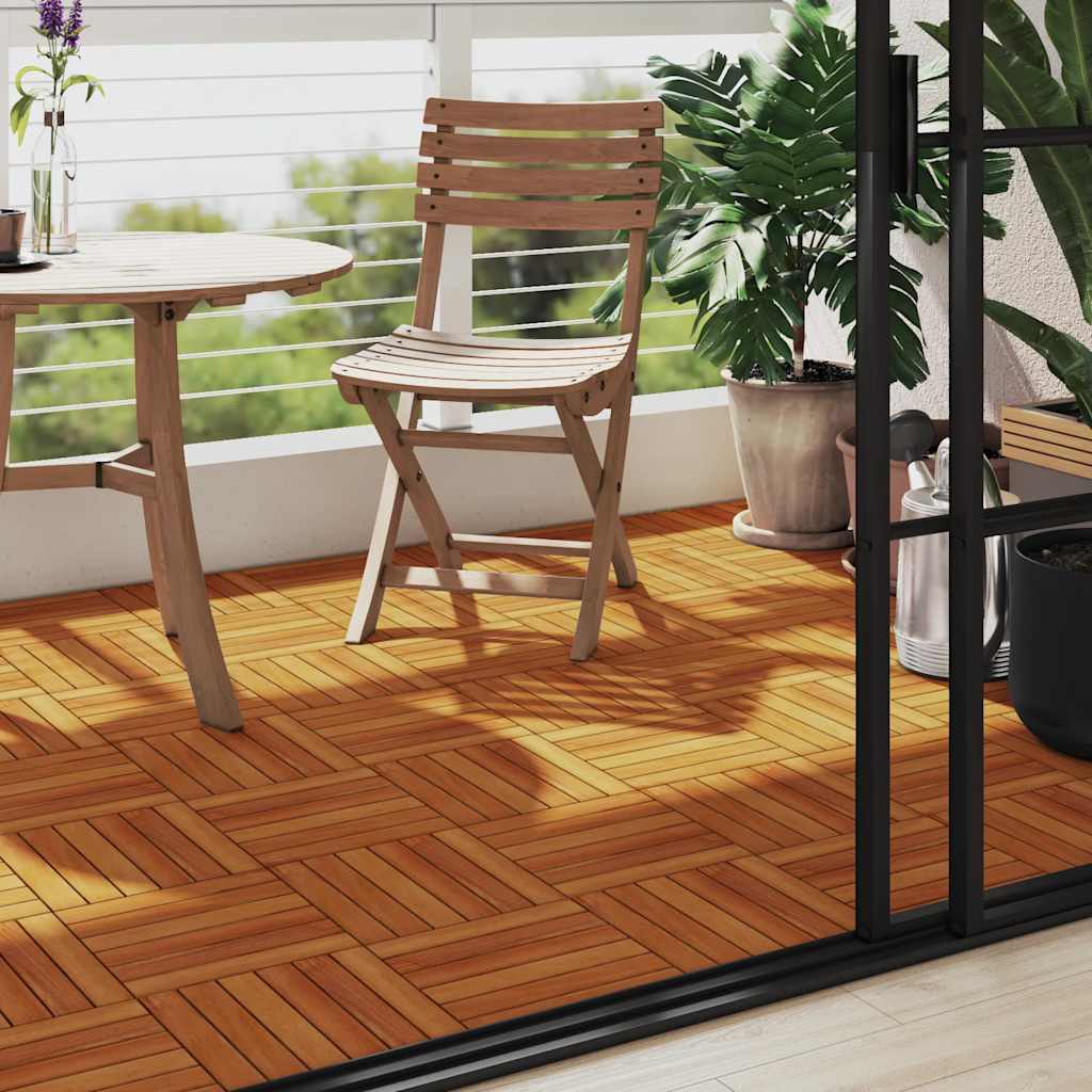 Vidaxl Terrass Tiles Acacia Holz 30 x 30 CM vertikal Muster (10 Stécker)