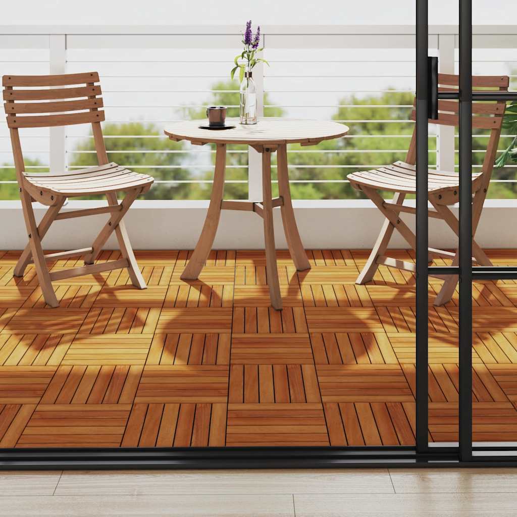 Vidaxl Terrace Tiles Acacia Wood 30 x 30 cm Vertikalt mönster (10 stycken)