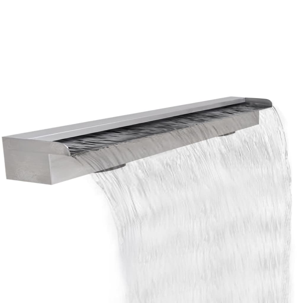 Vidaxl Natadería Cascada rectangular de 120 cm de acero inoxidable