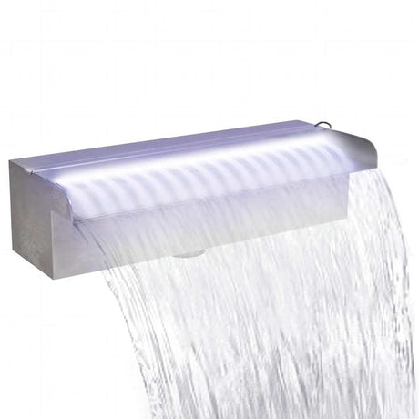 Vidaxl Swimming pool waterfall with LEDs Rectangular 30 cm Stainless steel