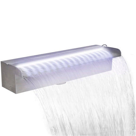 Vidaxl Swimming pool waterfall with LEDs Rectangular 45 cm Stainless steel