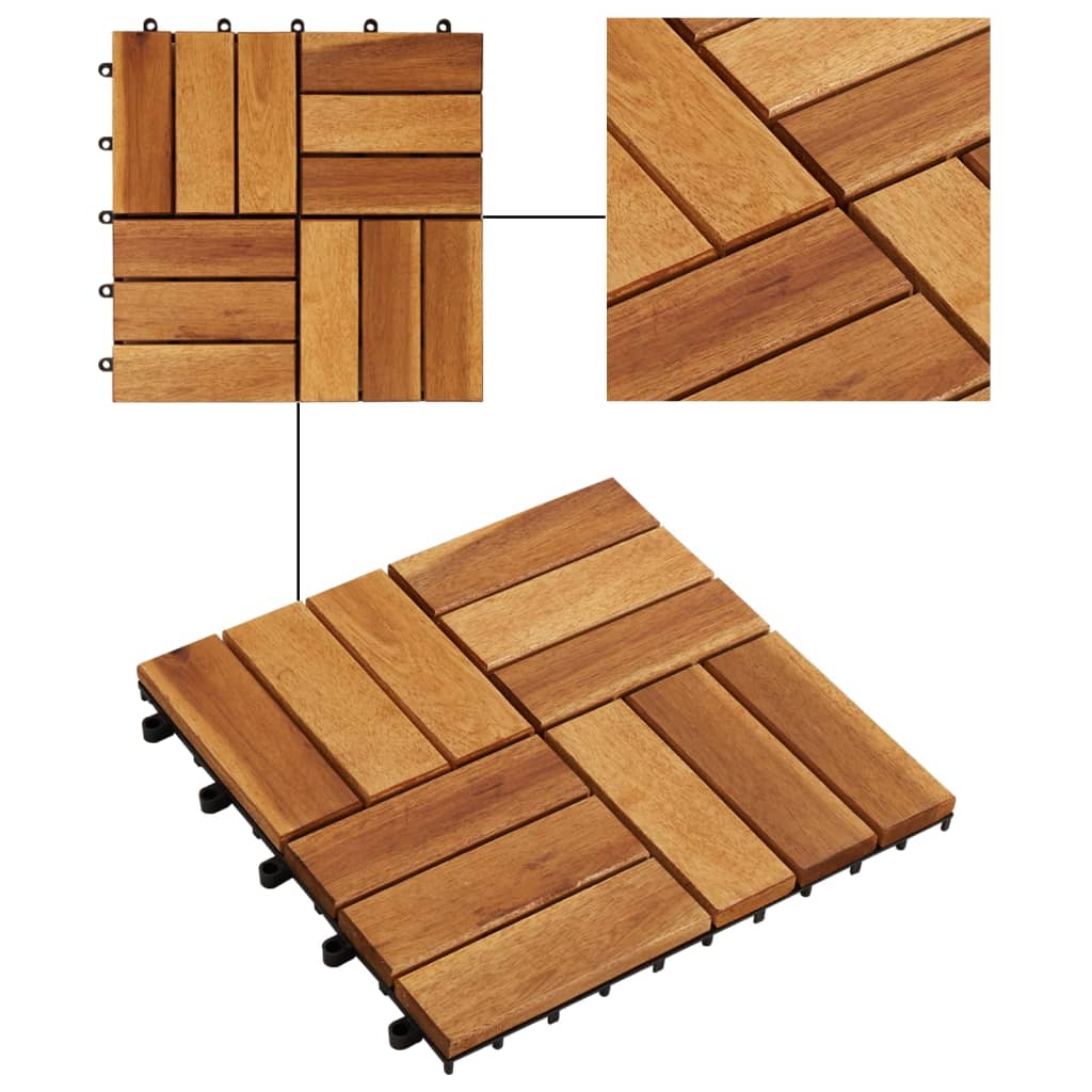 Vidaxl Terrace Tiles 30 x 30 cm ACACIA Set de 20