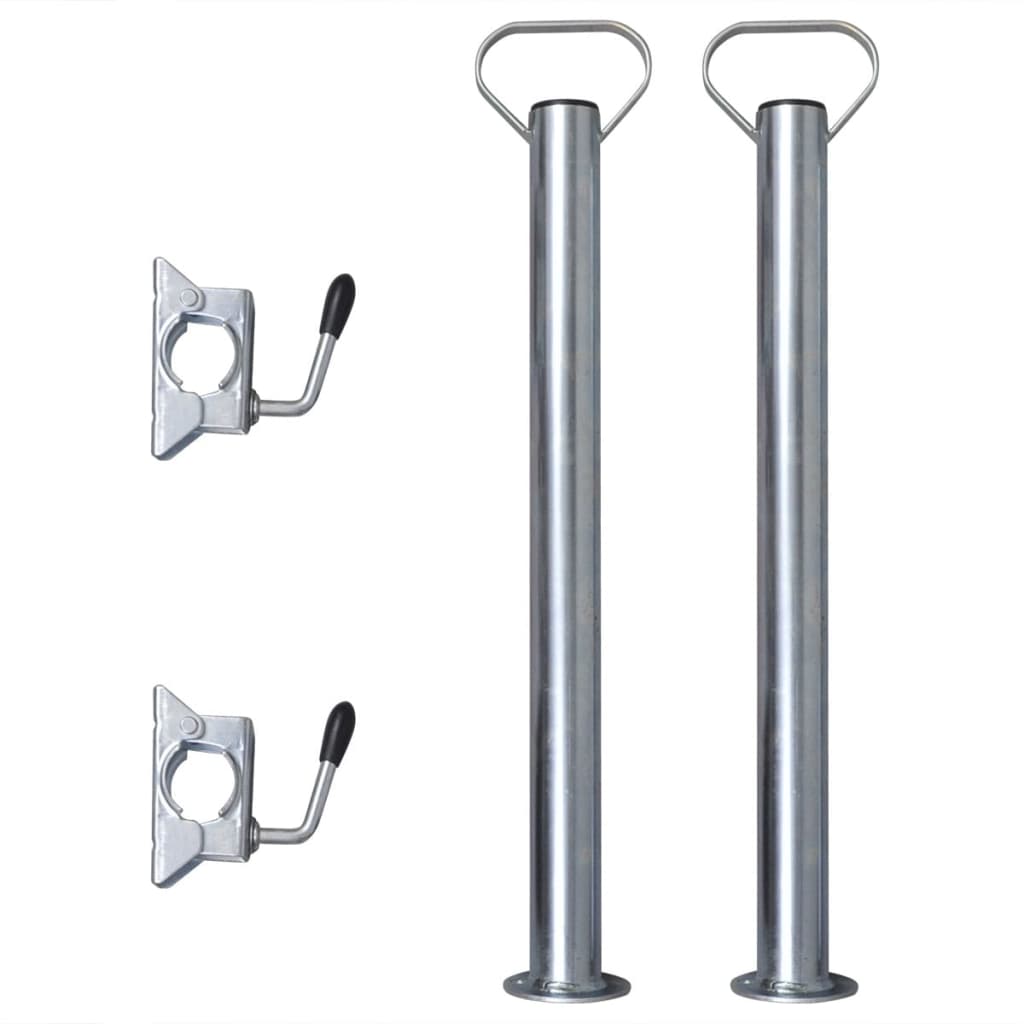 Vidaxl 2 tubos de soporte con 2 abrazaderas para una rueda nasal de 48 mm