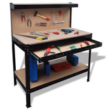 Vidaxl Workbench con tablero de suspensión y cajón