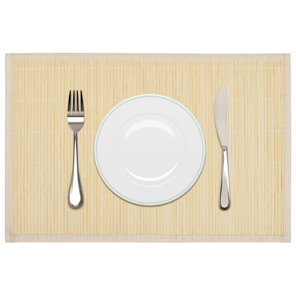 VidaXL 6 Placemats bamboe 30 x 45 cm natuurlijk