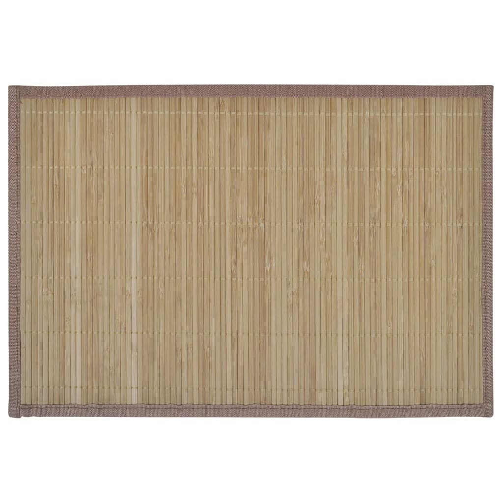 VidaXL 6 st Placemats 30x45 cm bamboe bruin