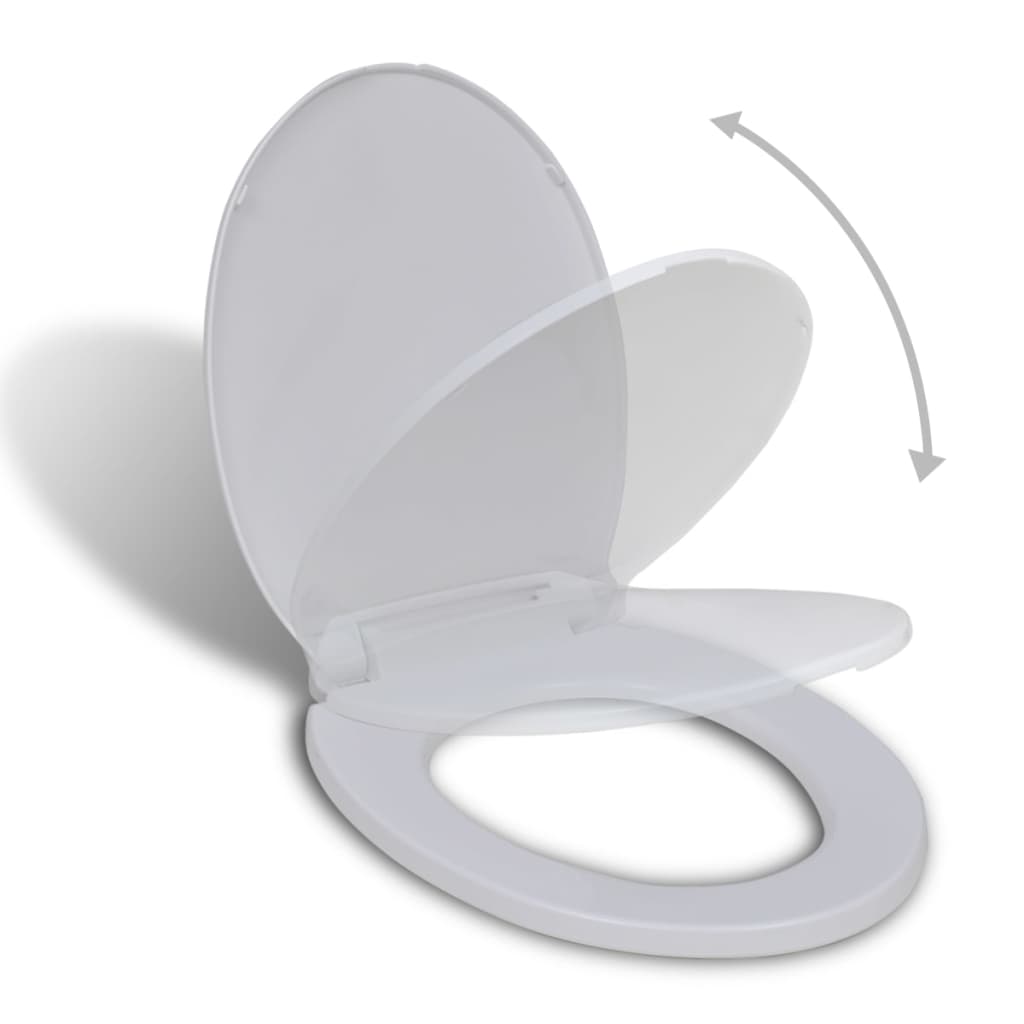 Vidaxl asiento de inodoro suave ovalado blanco