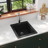 Vidaxl Sink Structure Single Bowl of Granite Black