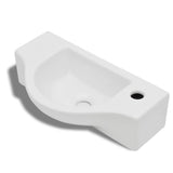 VidaXL Washbasin With Crane Hole White Ceramics