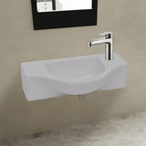 VidaXL Washbasin With Crane Hole White Ceramics