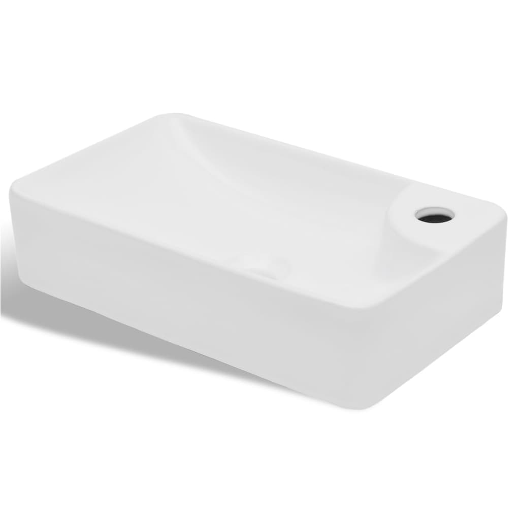 VidaXL sink with tap hole, ceramics, white