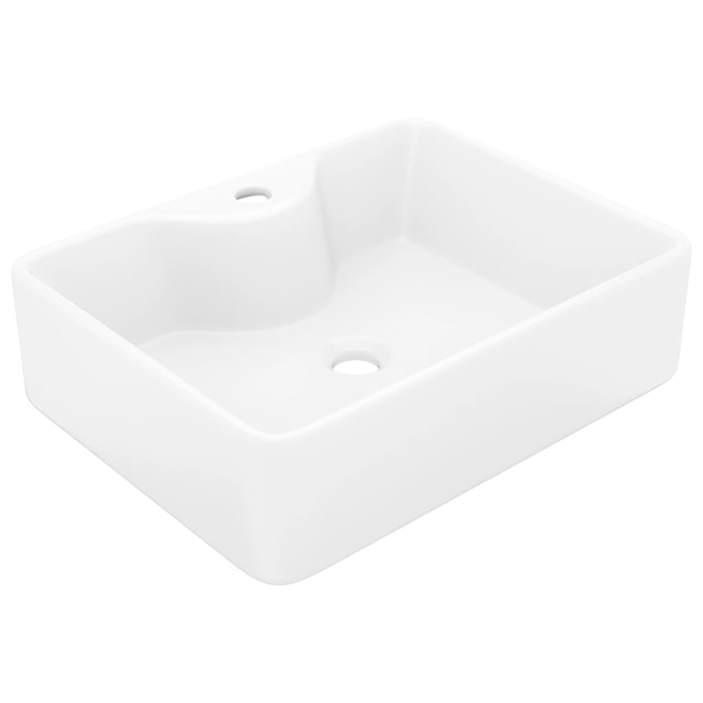 VidaXL Washbasin With Crane Hole White Square Ceramic