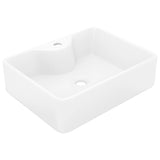 VidaXL Washbasin With Crane Hole White Square Ceramic