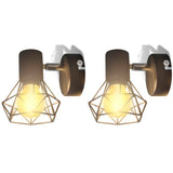 Vidaxl Wall Lamps 2 St med LED industriell stil svart