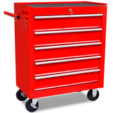 Vidaxl Tool Trolley 5 tiroirs rouges