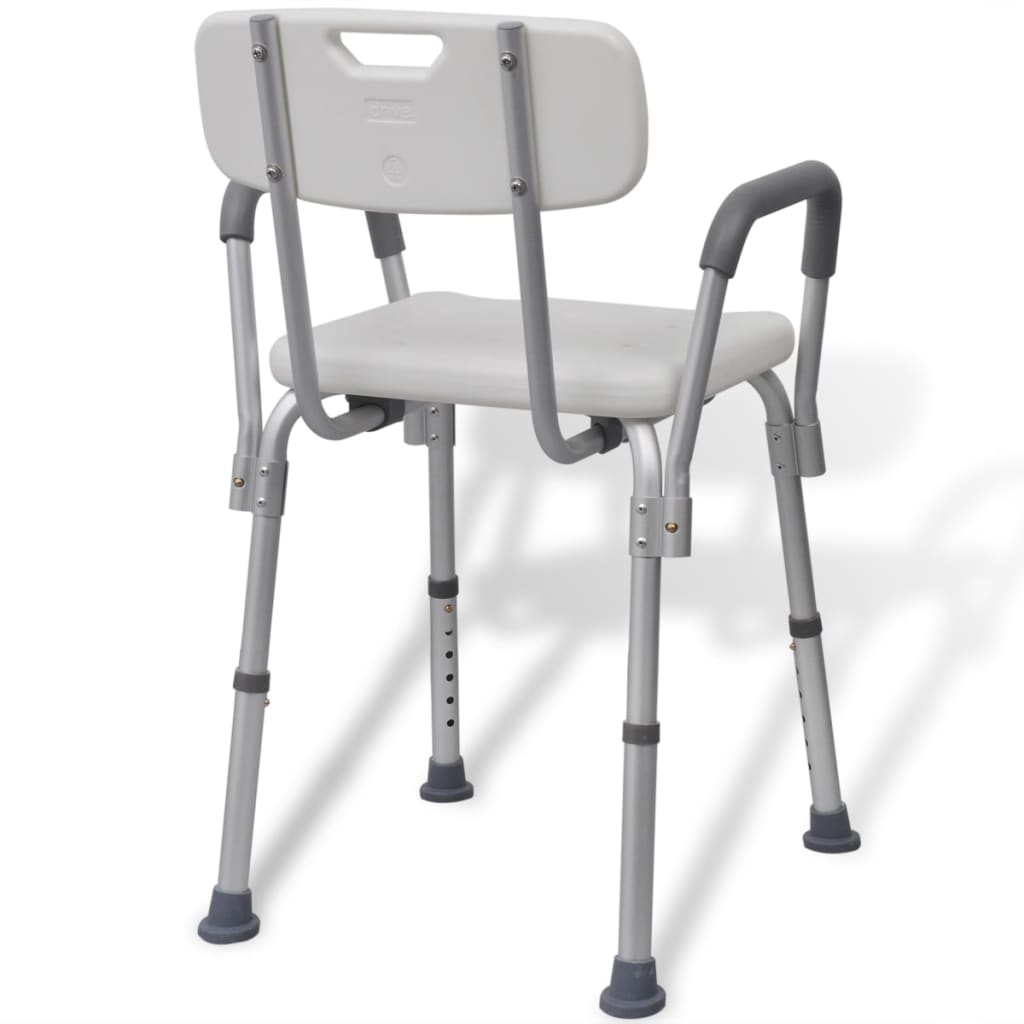 Silla de ducha Vidaxl aluminio blanco