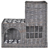 Vidaxl Cat Bed House Castle avec coussin saules