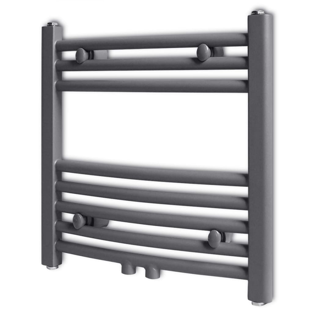 Vidaxl radiatoror Handduch Rack biegt 480x480 mm Grau