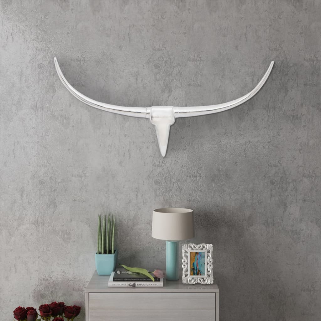 Vidaxl bull's head for the wall aluminum 96 cm silver colored