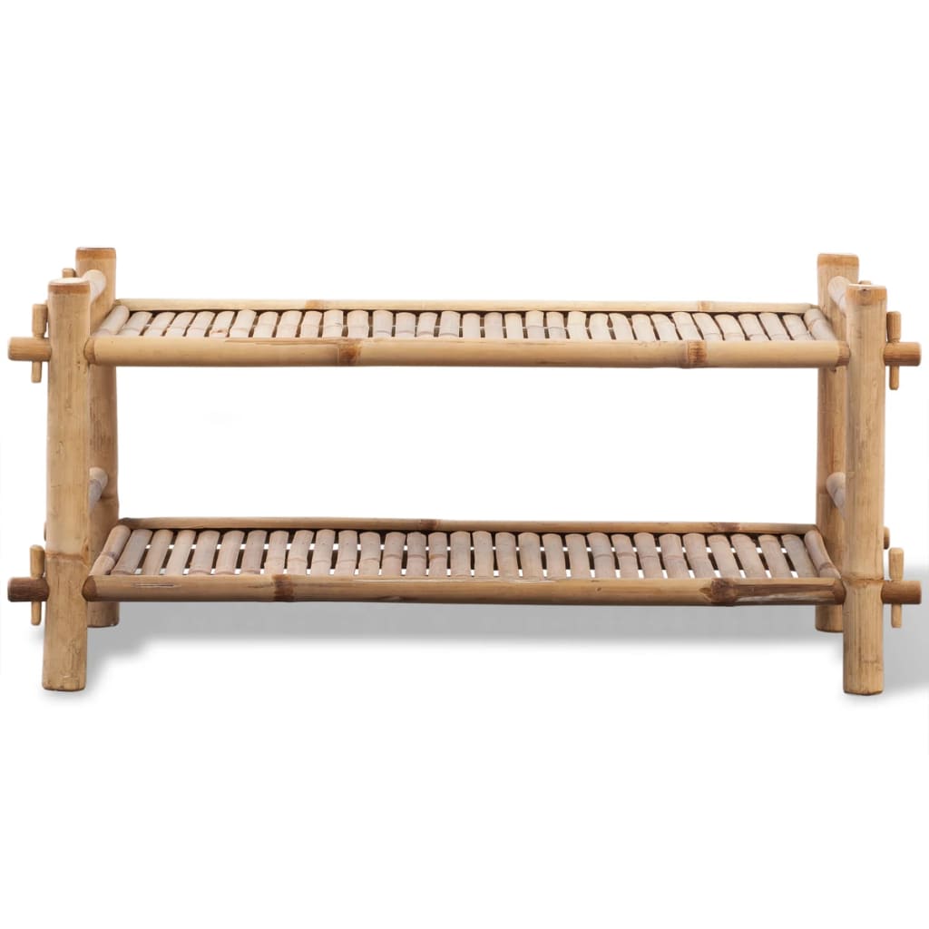 Vidaxl Shov Rack Bamboo Due strati